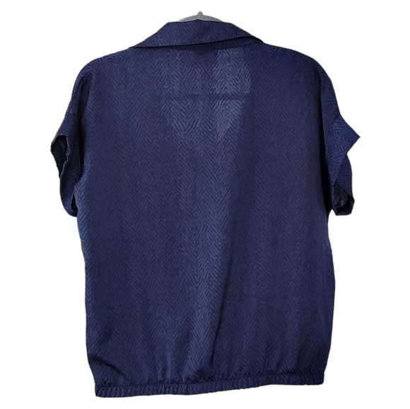 David Lerner New York Evereve Short Sleeve Wrap Surplice Blouse Top Blue Size XS - Picture 4 of 10